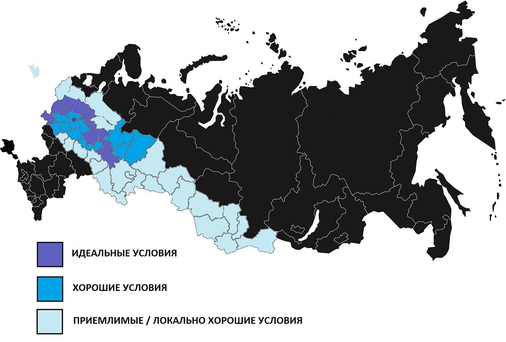 Какие города расположены в районе выращивания льна